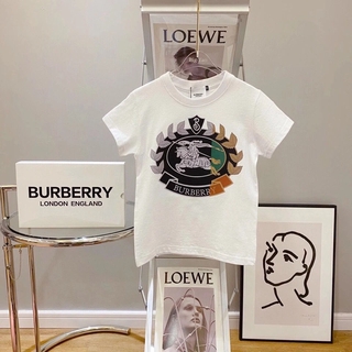 Áo Thun Tay Ngắn Cổ Tròn Vải Cotton In Họa Tiết Burberry Thời Trang Cao Cấp Dành Cho Bé