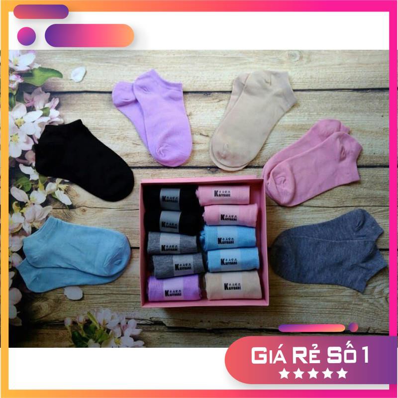 [ SIÊU KHUYẾN MẠI ] Hộp 10 đôi tất chống thối chân cho nữ sợi tre.