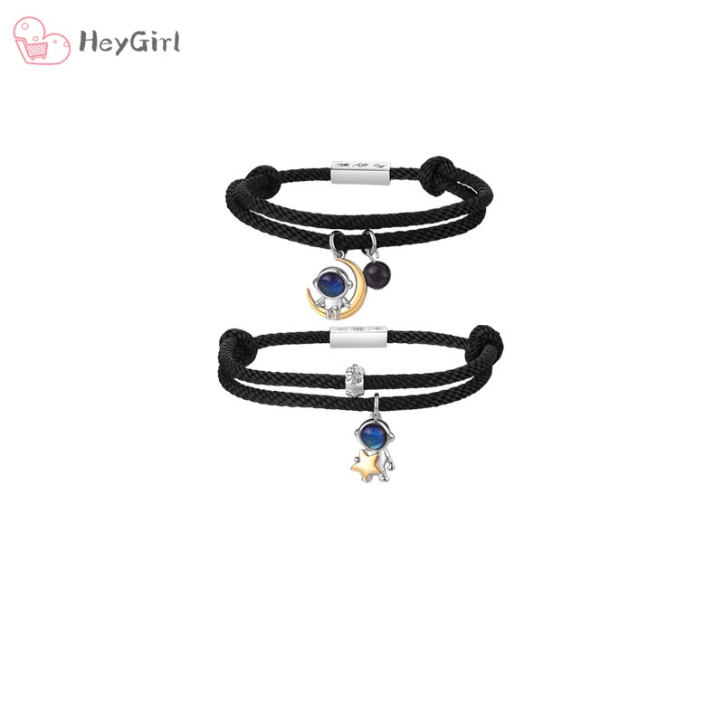 925 bạc sapphire cặp đôi vòng tay không gian