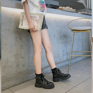Boot nữ da Yang Mi B02 cột dây cá tính hot trend 2020