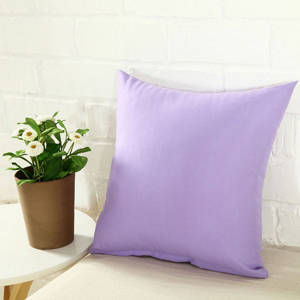 Áo gối sofa hình vuông bằng chất liệu vải cotton lanh màu trơn đơn giản xinh xắn