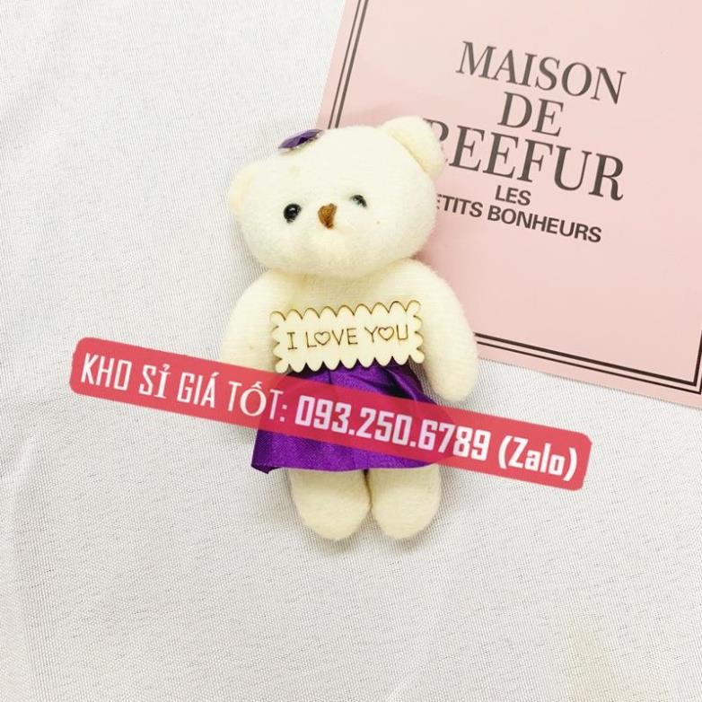 Combo 10 con gấu nữ mặc váy xinh xắn đủ màu 11 cm [ảnh thật]