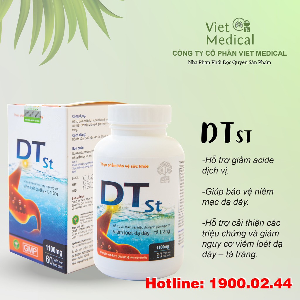 Viên uống DTST Việt Medical hôc trợ cải thiện viêm loét d.ạ d.à.y