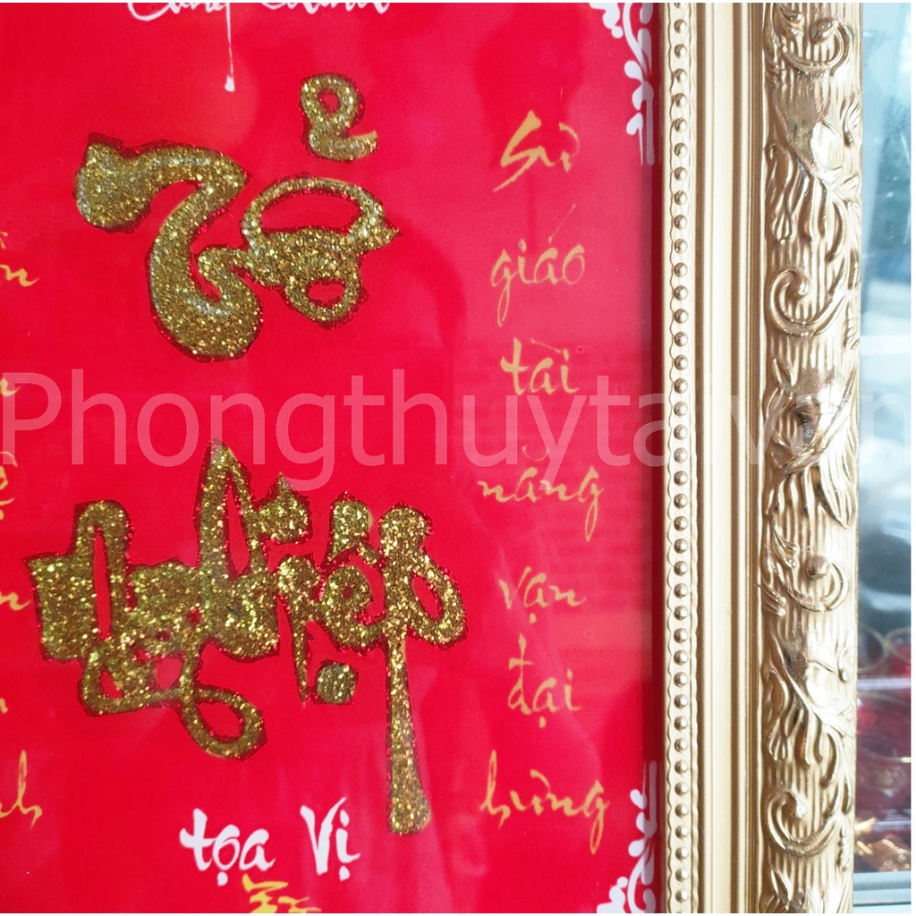 Bài vị Tổ Nghiệp Tiếng Việt mẫu KIM TUYẾN  31cm*38cm - thờ cúng