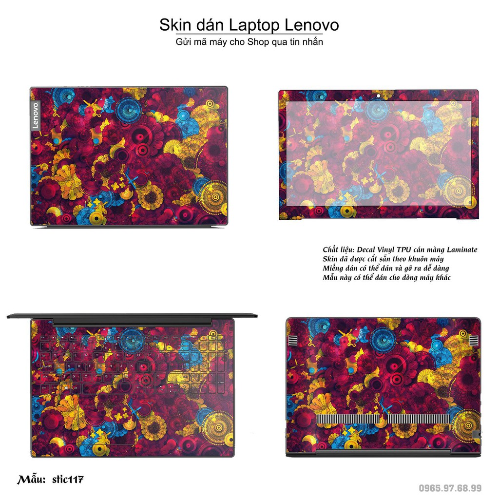 Skin dán Laptop Lenovo in hình Hoa văn sticker nhiều mẫu 19 (inbox mã máy cho Shop)