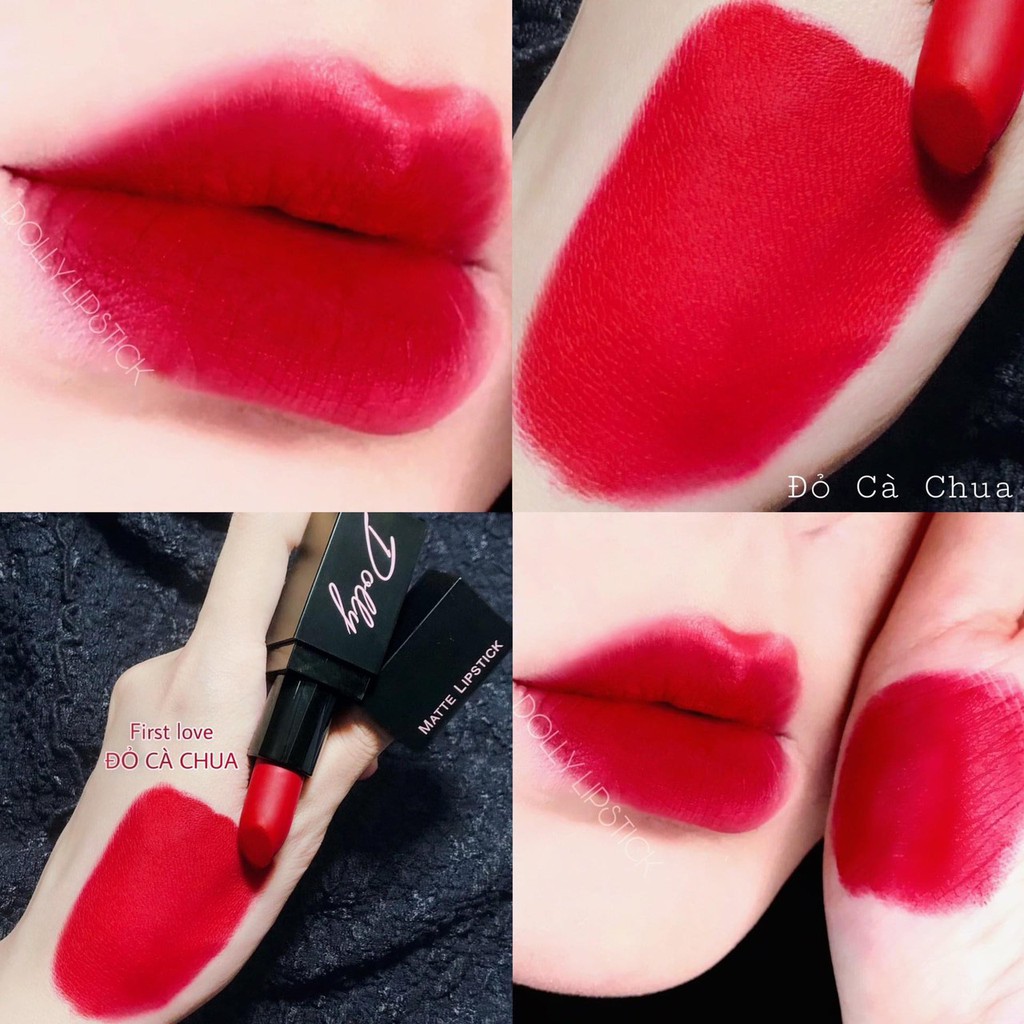 Son Thỏi, Son Lì, Son DOLLY Lâu Trôi, Không Chì, Chất Lượng Chính Hãng New Màu Đỏ cà chua