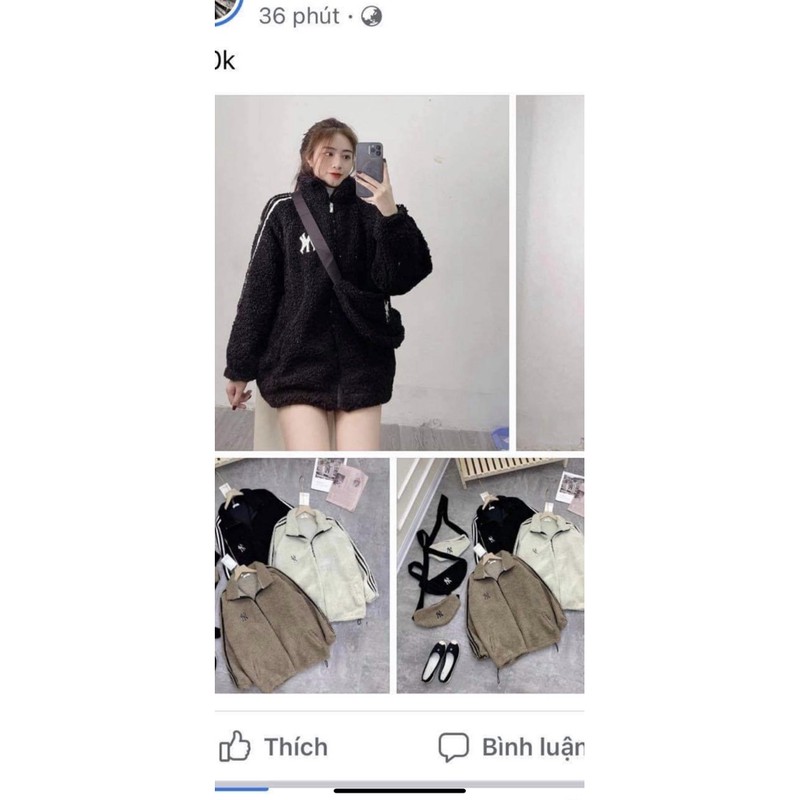 Pass áo lông logo mlb kèm túi