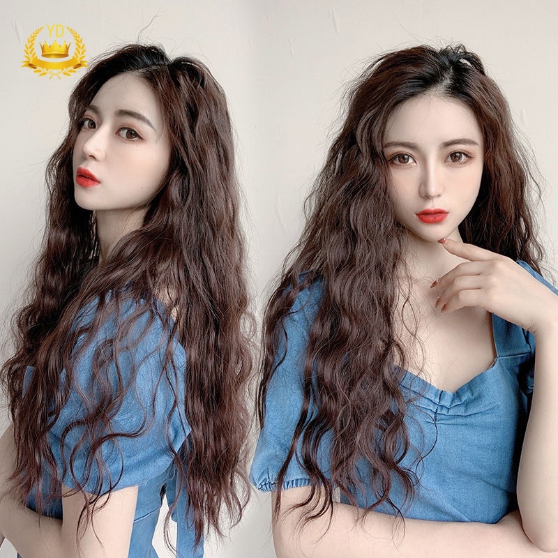Tóc Giả Dài Hình Chữ U Nửa Hình Chữ U Màu Đen Nâu Bằng Sợi Tổng Hợp Cách Nhiệt Dành Cho Nữ