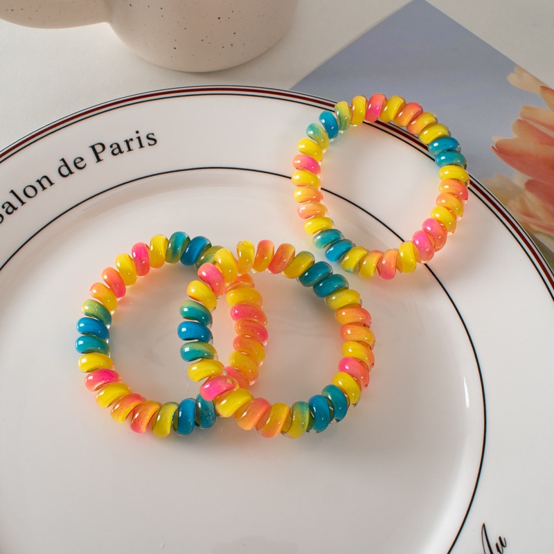 Dây Buộc Tóc Cao Su Màu Macaron Đơn Giản Thời Trang Cho Nữ