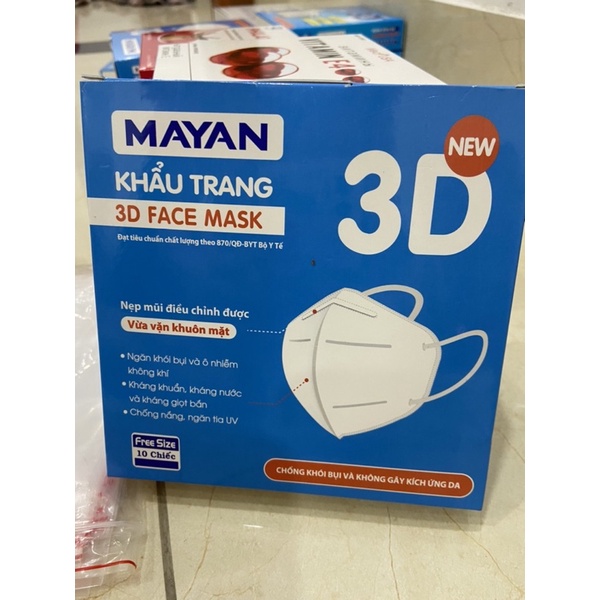 Khẩu trang Mayan 3D Trẻ em và Người lớn (hộp 10 chiếc)