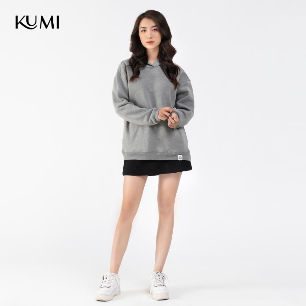 Áo Hoodie Nữ Dài Tay Có Mũ Chất Nỉ Bông Cao Cấp Kumi, Áo Nỉ Nữ Basic Có Mũ Thời Trang Trẻ Trung Năng Động - Ghi | BigBuy360 - bigbuy360.vn
