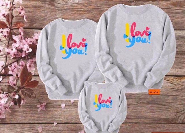 áo thu đông sweater đôi mẹ và bé gia đình 3/4/5 người chất đẹp vải dày mịn ( hình thật bên cạnh)