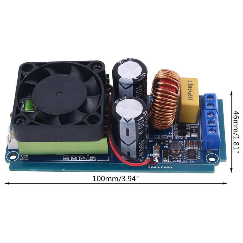 Bảng Mạch Khuếch Đại Âm Thanh Kỹ Thuật Số Kênh Đơn zzz IRS2092S 500W Kèm Quạt