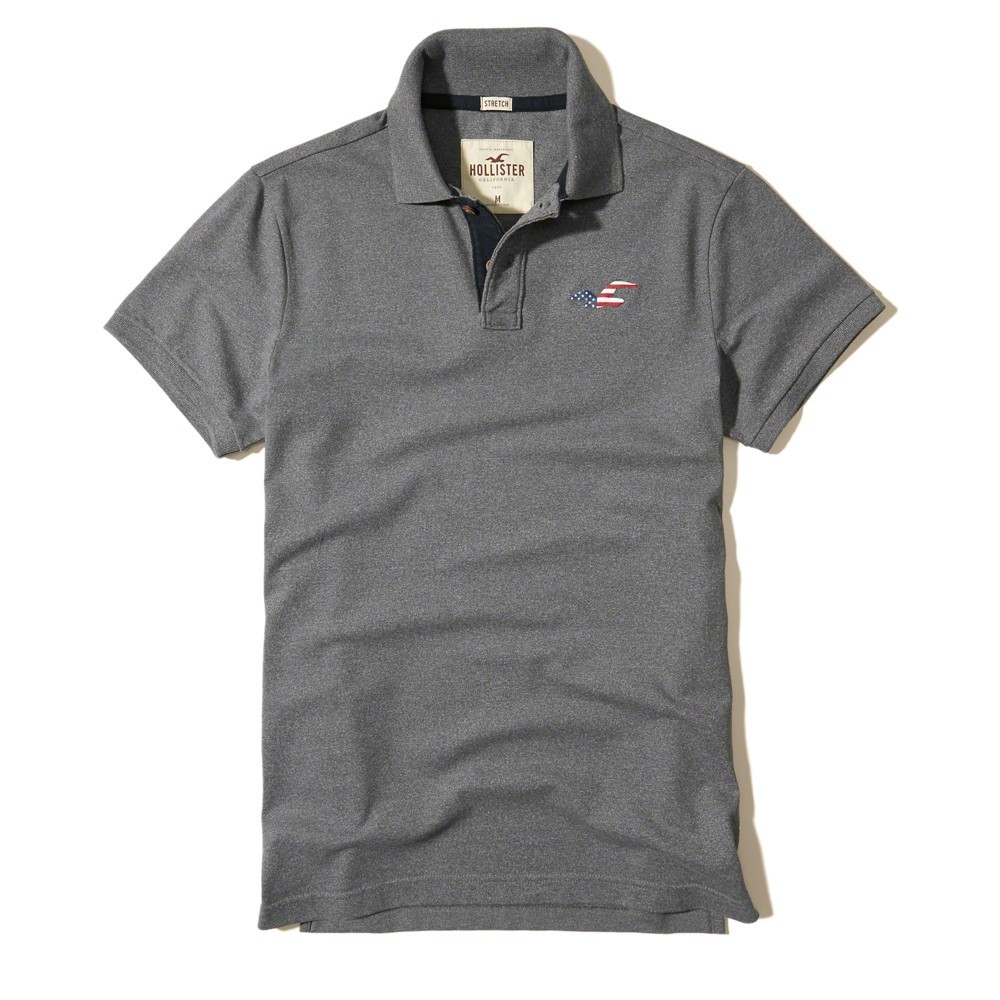 Áo thun nam Hollister HOL-PO106 Pique Icon Polo Heather Grey