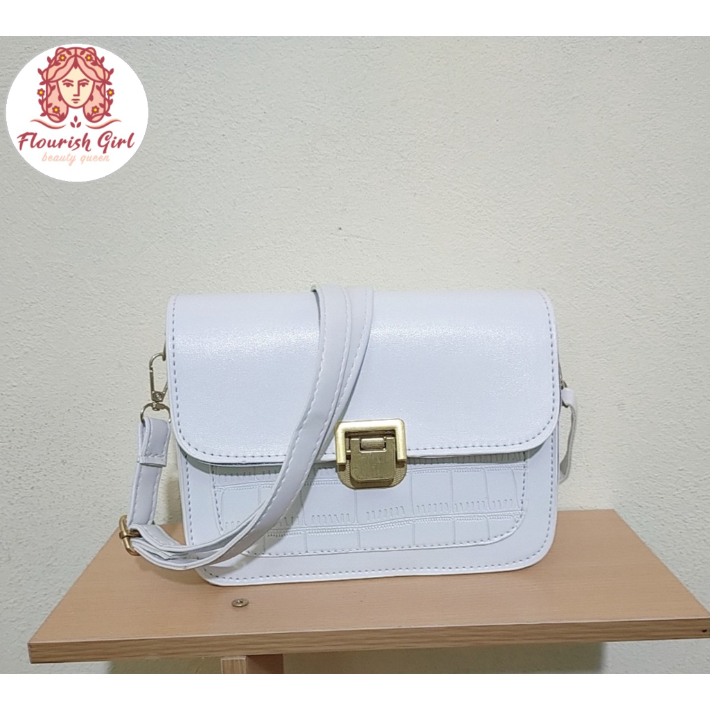 Túi xách nữ vuông đeo chéo da dập vân phong cách basic Hàn Quốc, Túi xách da trơn đơn giản Size 18 - FREESHIP