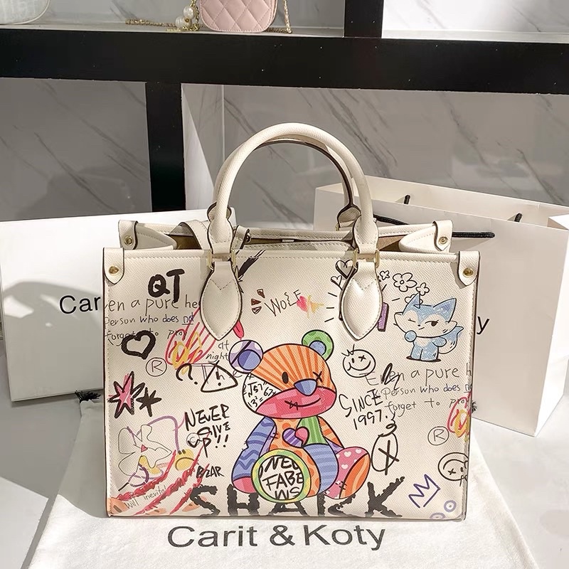 Túi xách nữ size 34 hoạ tiết dễ thương Carit &Koty