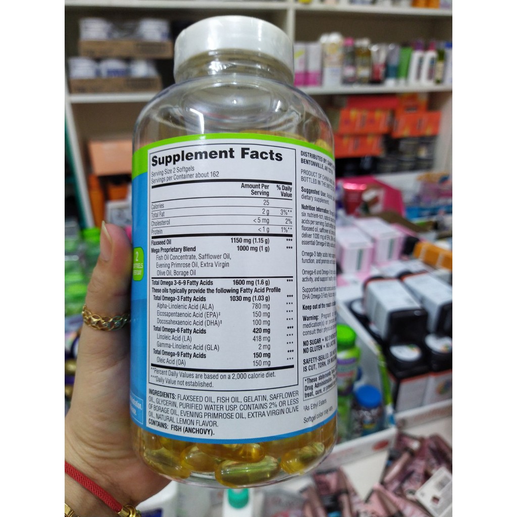 [omega 3 6 9 mỹ Của Mỹ 325 viên uống bổ tim mạch Member's Mark Supports Heart  Health omega 369