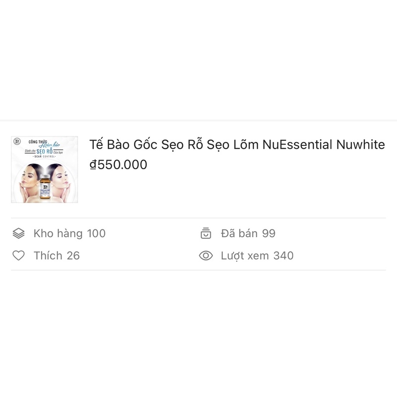 Serum Sẹo Rỗ Sẹo Lõm NuEssential Nuwhite