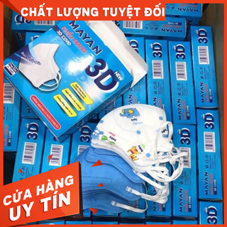 Khẩu trang cao cấp Mayan 3D trẻ em hộp 10 chiếc