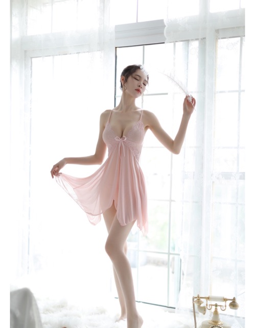 Váy ngủ 2 dây lụa siêu quyến rũ V10 - Hồng | BigBuy360 - bigbuy360.vn