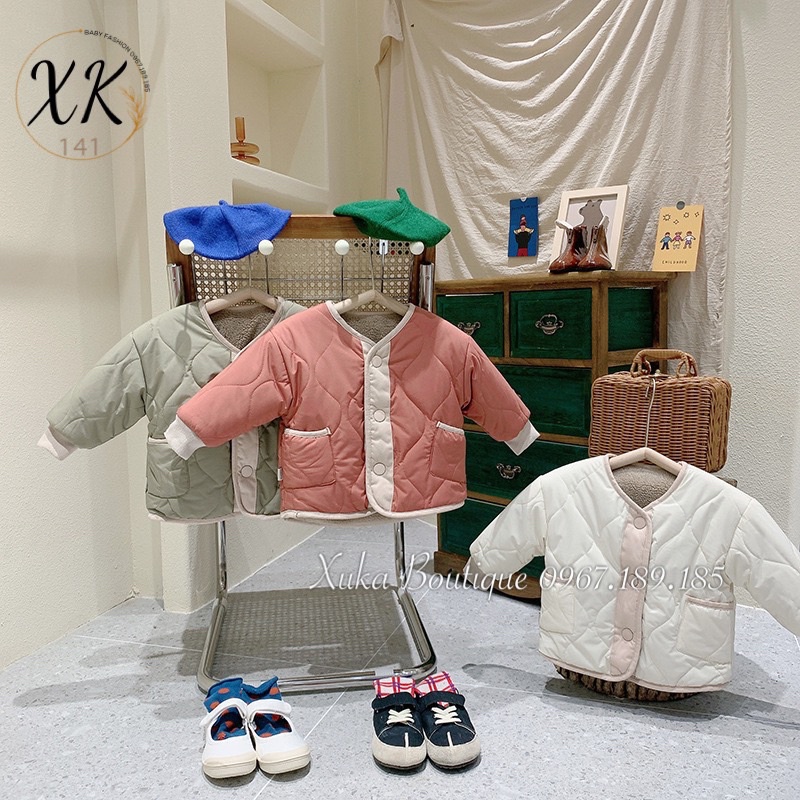 Áo Khoác 2 Mặt Cao Cấp Trần Bông Lớp Lót Lông Cừu Siêu Ấm Bé Trai Bé Gái, Mặc Được Cả 2 Mặt Áo- Quần Áo Trẻ Em Hàn Quốc