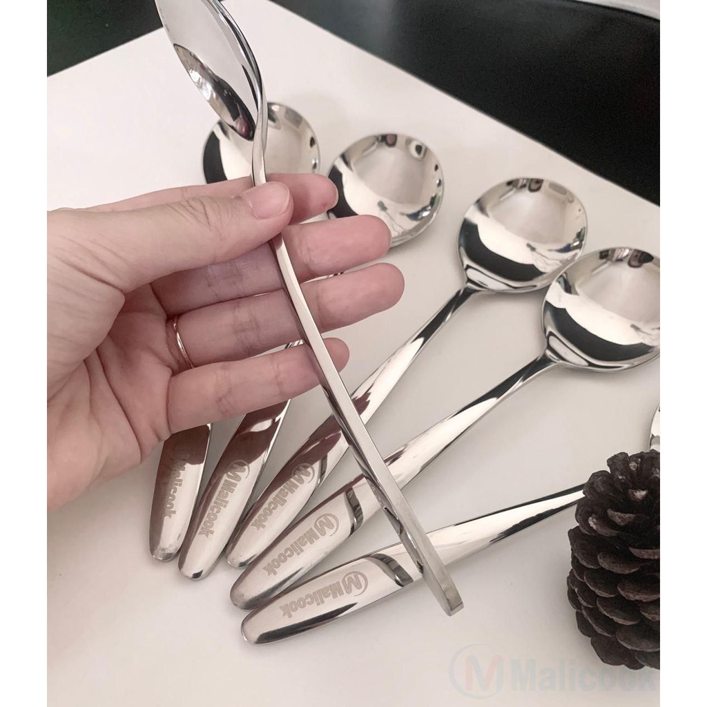 Thìa inox 304 Malicook [FREESHIP-BÁN LẺ] phong cách Châu Âu sang trọng cao cấp