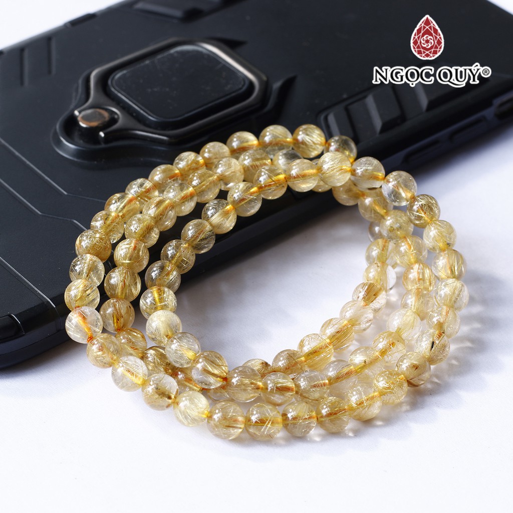 Vòng tay TA tóc vàng 3 line - Ngọc Quý