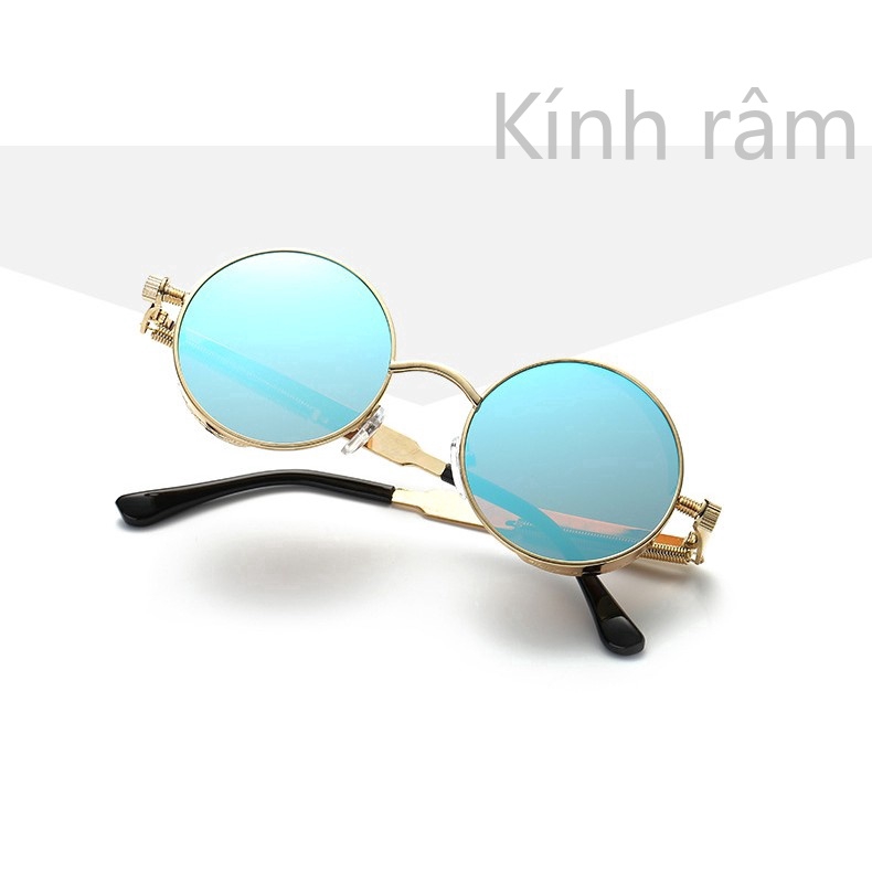 Kính mát tròn gọng kim loại phong cách vintage