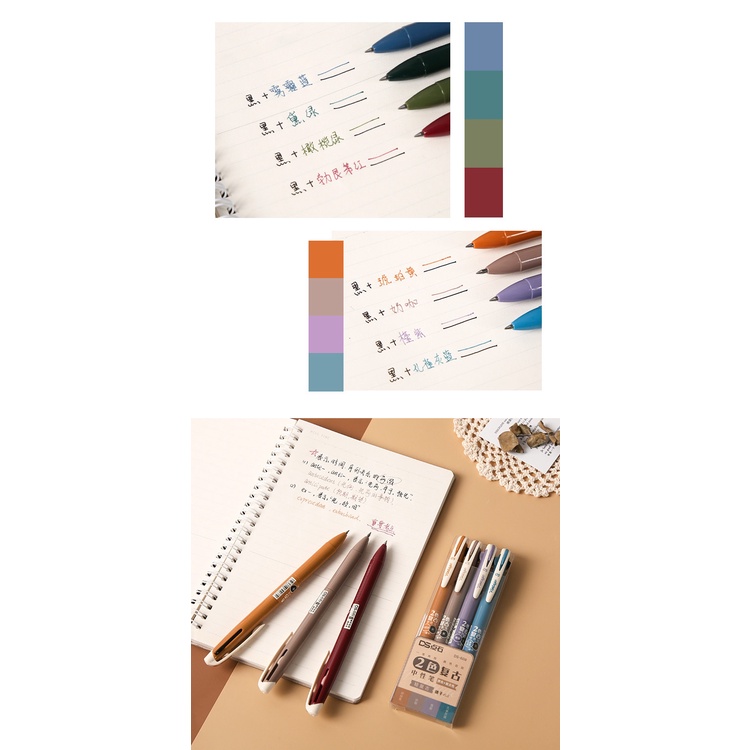 Bút mực 2 màu kiểu dáng đơn giản sáng tạo