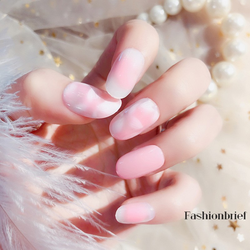 Set 24 móng tay giả đã sơn màu thời trang kèm phụ kiện tiện dụng