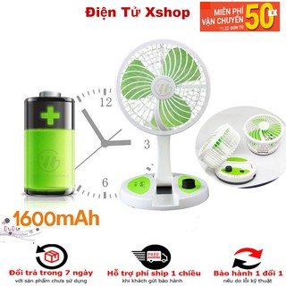 Quạt tích điện cỡ to gấp gọn có đèn led KC-5811 nhỏ gọn tiện dụng chính hãng - Bh 3 tháng