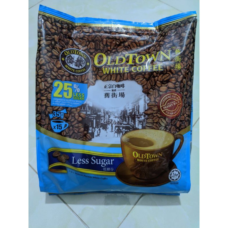 (Mua 2 bịch tặng 1 gói) Cafe Old Town White Coffee Less Sugar (Ít đường)