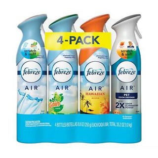 Lốc Xịt phòng quần áo Febreze AIR Freshener Linen & Sky 4*250g