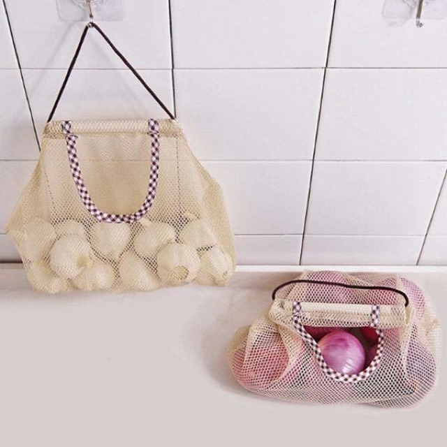 TÚI LƯỚI TREO TƯỜNG ĐỰNG ĐỒ ĐA NĂNG NHÀ BẾP GIỎ ĐỰNG HÀNH TỎI ĐỒ KHÔ ĐA NĂNG