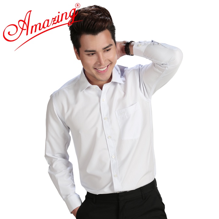 Áo somi nam màu đen, thời trang Amazing cao cấp, chất vải mịn, mát, form basic (có tới size 100kg), vạt bầu, tay dài