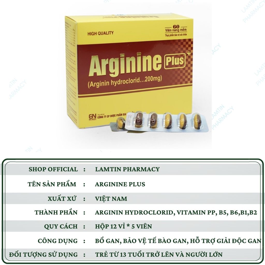 ✅  Arginine plus Bổ gan cho người dùng b.ia rượu men gan cao hộp