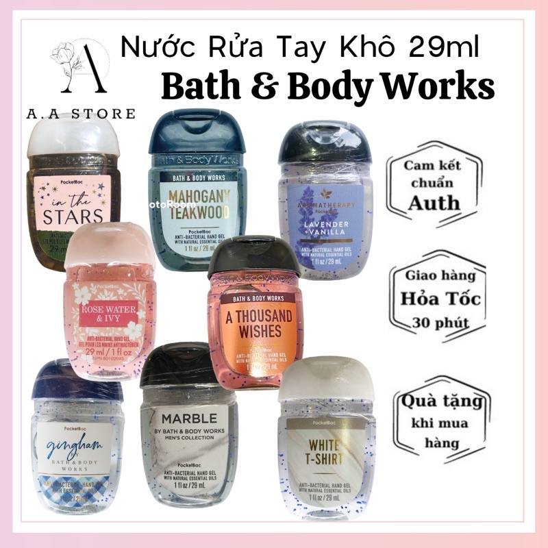 (Chọn Mùi Hot) Gel rửa tay khô/ Nước Rửa Tay Khô Bath & Body Works- Dung Tích 29ml