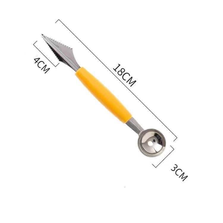 Dao tỉa 2 đầu múc trái cây, múc kem, trang trí hoa quả có muỗng inox múc tiện lợi không gỉ