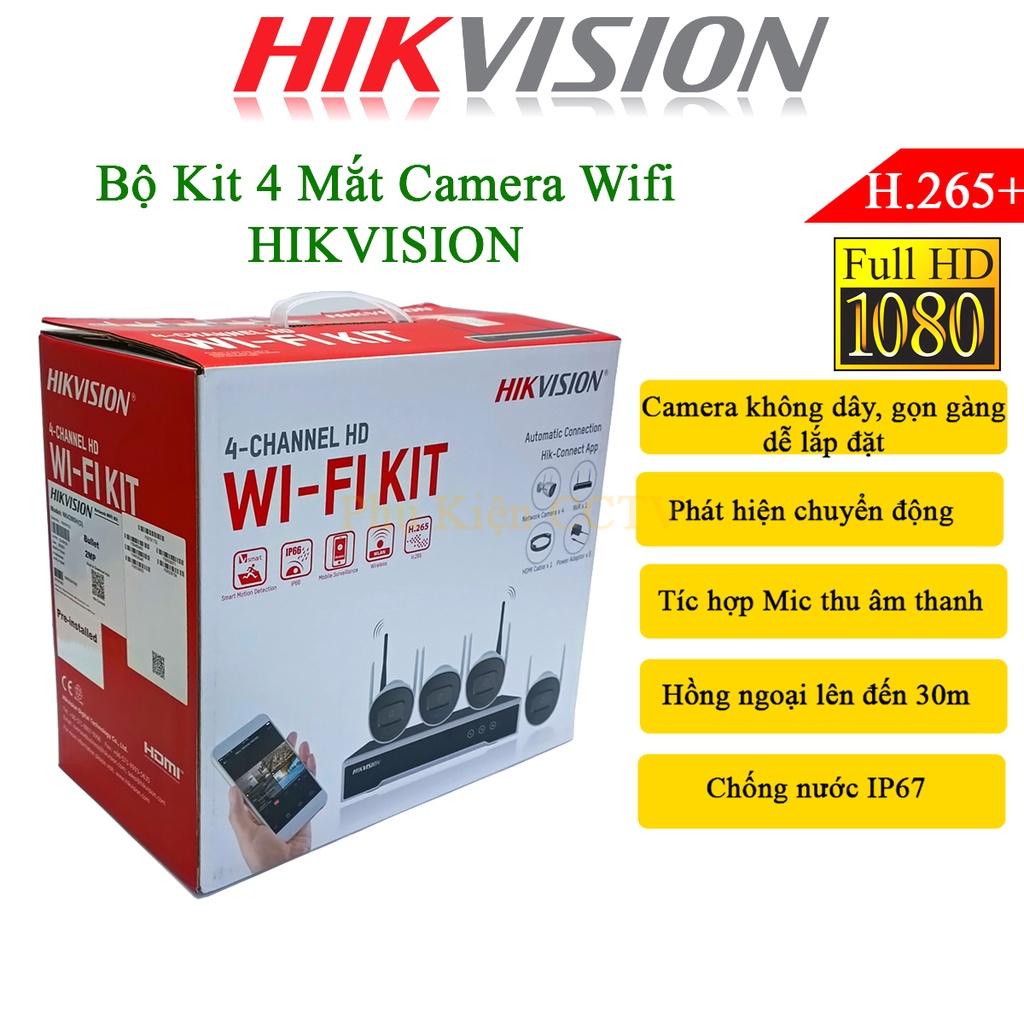 Bộ camera Hikvision wifi không dây tích hợp mic NK42W0 chính hãng Full HD 1080p