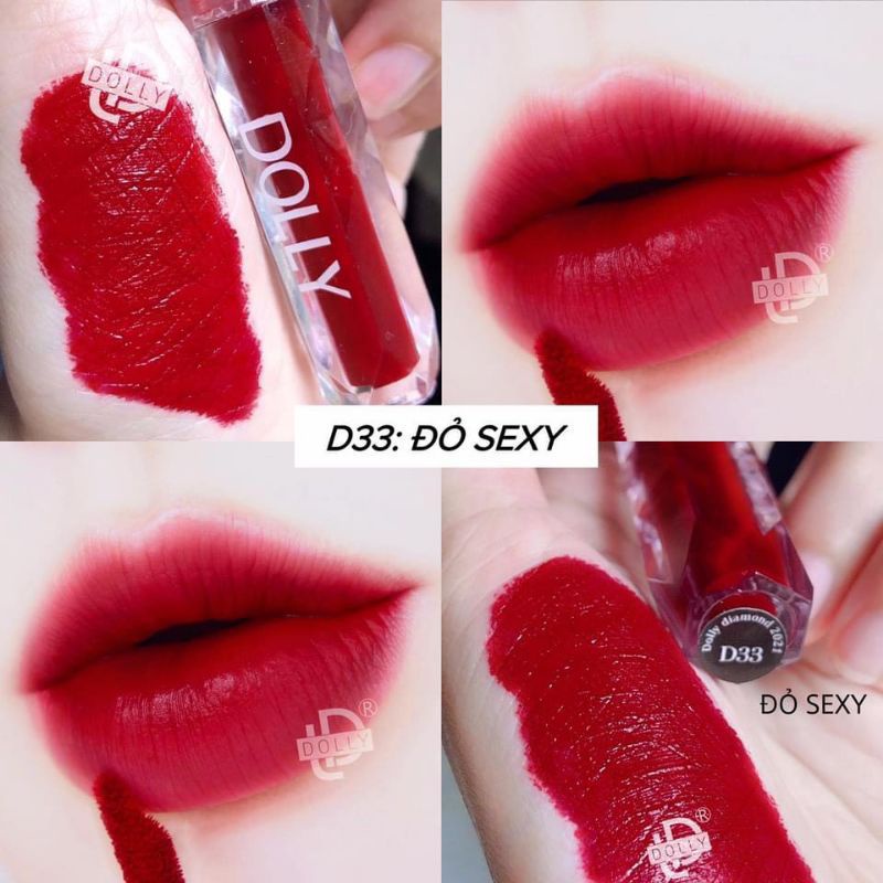 &lt;Đỏ Burgundy&gt;Son dolly super matte màu Đỏ Burgundy-màu hót