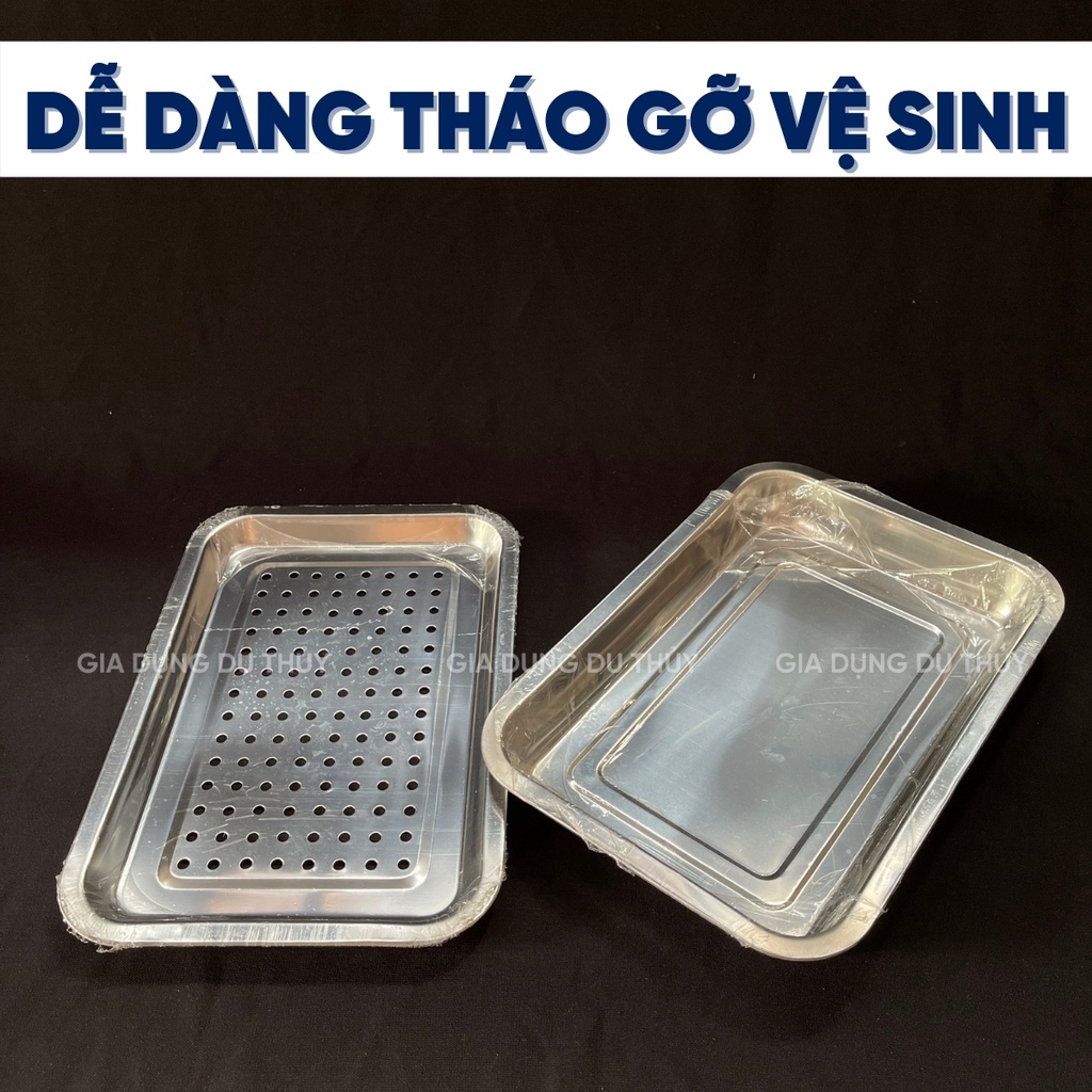 Khay úp ly inox hình tròn, úp ly inox vuông có lỗ thoát nước inox sáng bóng bền đẹp của tổng kho gia dụng du thủy