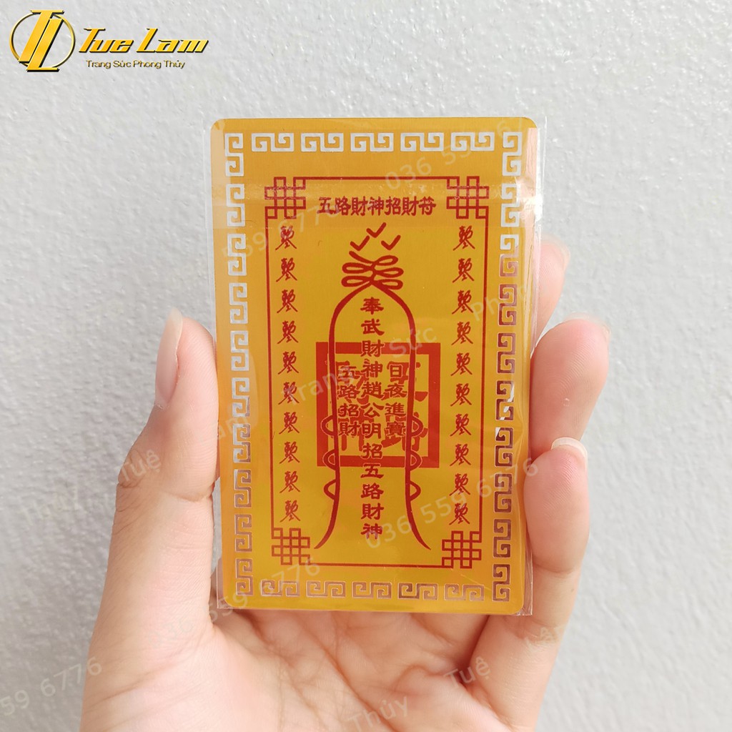 Kim Bài Ngũ Lộ Thần Tài siêu bền, mỏng - để ốp điện thoại, ví tiền - Khai cung Tài, Mở cung Lộc | BigBuy360 - bigbuy360.vn