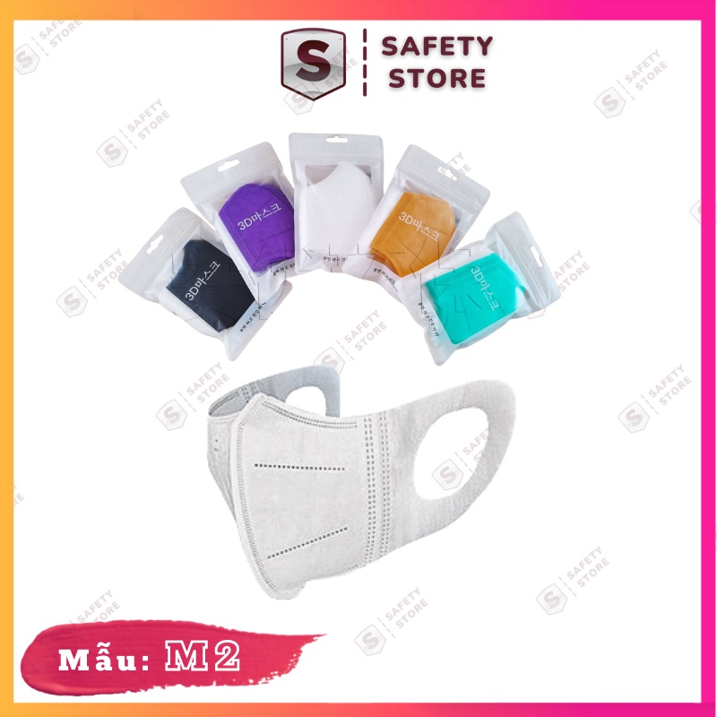 Khẩu trang 3D mask - Hàng xịn nhẩp khẩu - Màu pastel đẹp thời trang kháng khuẩn mềm mịn SAFETY STORE DN