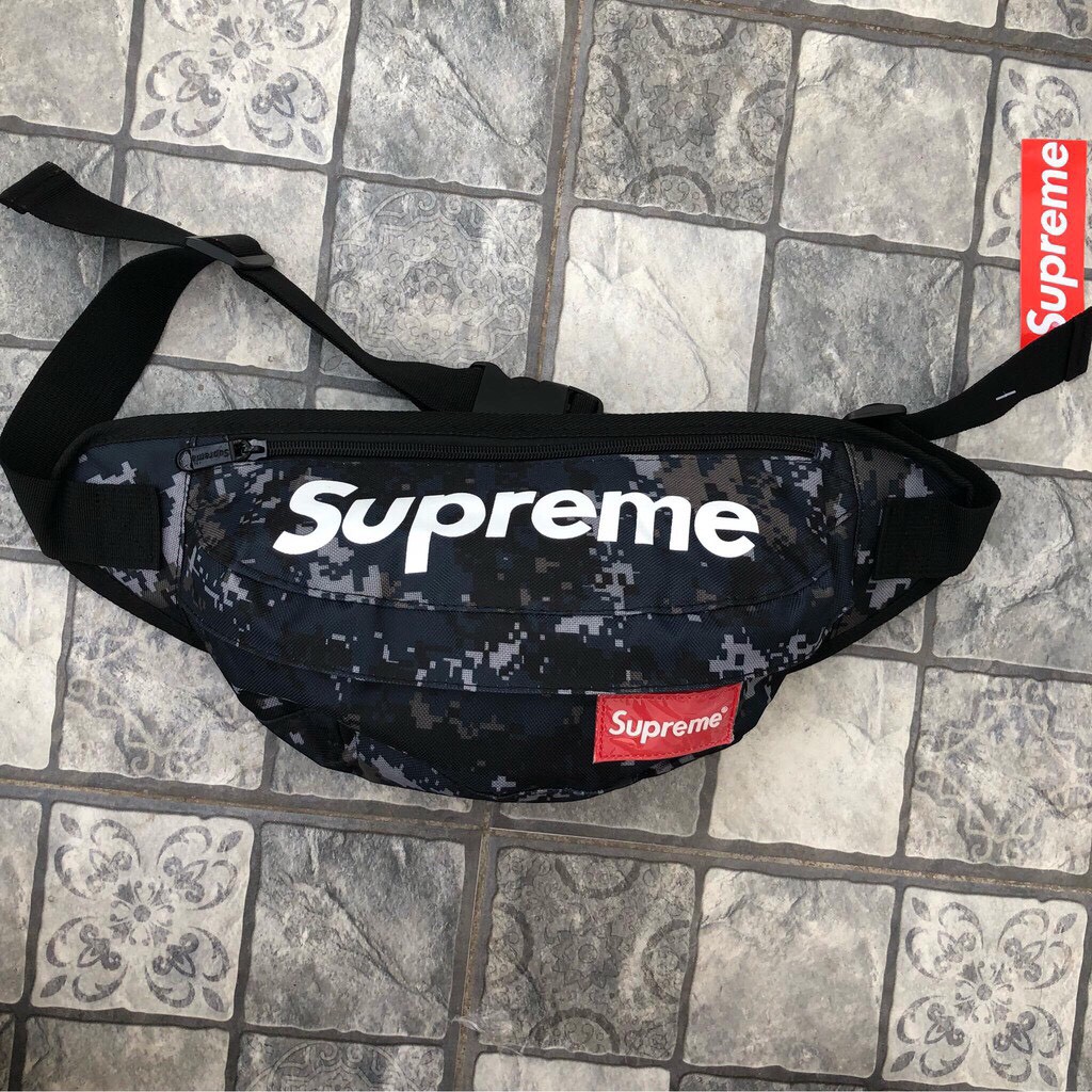 Túi đeo chéo Supreme Camo Xám | Đỏ