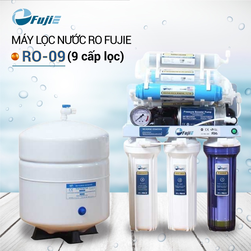 Máy lọc nước RO 9 cấp lọc để gầm bếp FUJIE RO-09 - Màng RO Filmtec chính hãng DOW (MỸ) - Bảo hành chính hãng 2 năm