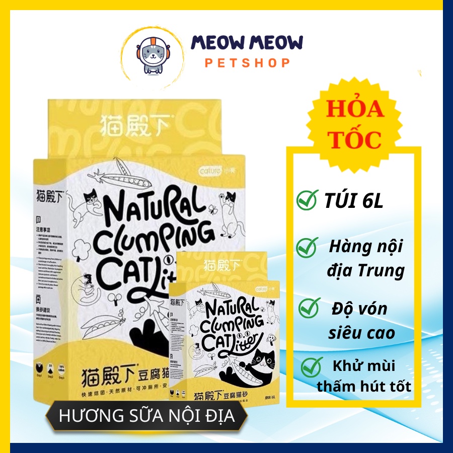 Cát đậu nành CATURE nội địa TRUNG | Túi 6L | Cát mèo đậu nành Cature.
