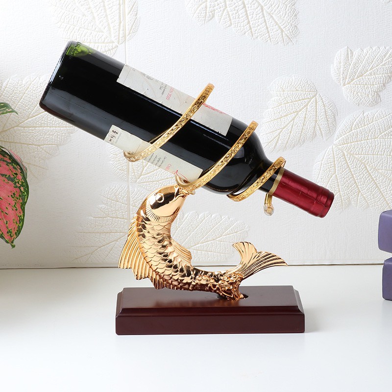 GIÁ ĐỂ CHAI RƯỢU VANG HÌNH CÁ CHÉP MAY MẮN