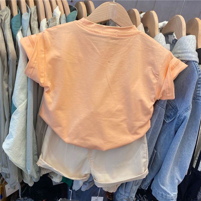 Bộ Áo Thun Ngắn Tay In Hoạt Hình Khủng Long + Quần Short Kiểu Hàn Quốc Thời Trang Mùa Hè Cho Bé Trai