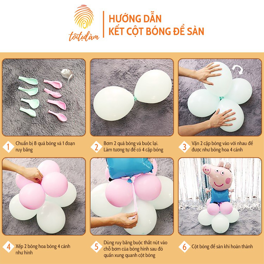 [Mã LIFEXANH03 giảm 10% đơn 500K] Set Bóng Sinh Nhật SB-KA092 ĐẦY ĐỦ PHỤ KIỆN - Tôi Tự Làm