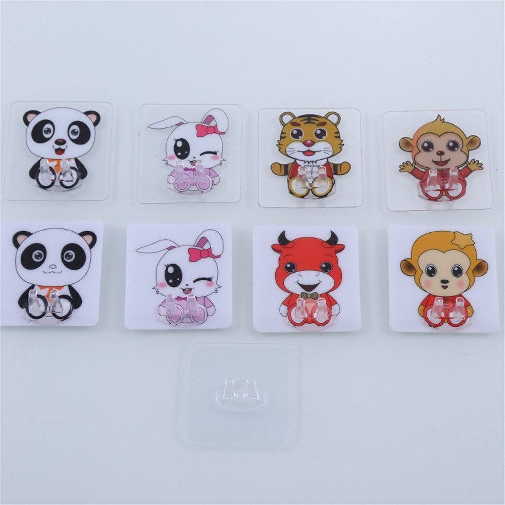 Transparent Cartoon Bathroom Organizer Strong Self-adhesive Holder Sticky Hook